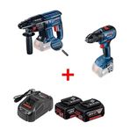 Bosch GBH 180-LI - GSR 18-50 - 18 V 5.0 AH Çift Akü Makine Seti