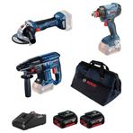 Bosch GBH 180-LI + GWS 180-LI + GDX 180-LI Delici ve Taşlama Seti