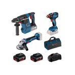 Bosch Gbh 18V-26 Akülü Kırıcı + Gdx 18V-200 Akülü Darbeli Somun Sıkma + Gws 18V-10 Akülü Avuç Taşlama