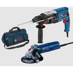Bosch Gbh 2-28 880 W Pnömatik Kırıcı-Delici + Gws 9-115 900 W Avuç Taşlama Makinesi + Hediye Professional Alet Çantası