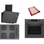 Bosch Gri 3 Lü Ankastre Set 373 ( HUA717BN0T - POP7C9P30O - DWK66PJ70T ) 67CM Ocak - Buhar Destekli -