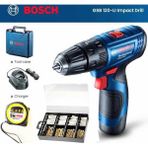 Bosch GSB 120-LI Tek Akü Darbeli Vidalama Makinesi ve 173 Parça Vidalama Sabitleme Seti + Metre