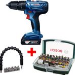 Bosch Gsb 180-Li 18V 2Ah Darbeli Akülü Vidalama Şarjlı Matkap + 32 Parça Vidalama Ucu Seti Esnek