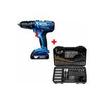 Bosch GSB 180-LI 18V 2Ah Darbeli Delme Vidalama Makinesi, 103 Parça Aksesuar Seti