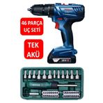 Bosch GSB 180-LI Şarjlı Darbeli Matkap, 18V, 46 Parça Vidalama Ucu Seti