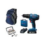 Bosch Gsb 183-LI 2 Ah Tek Akülü Vidalama Darbeli Matkap + 32 Parça Bits Uç Seti + Mavi Sırt Çantası