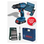 Bosch Gsb 185 LI Tek Akülü Kömürsüz Darbeli Matkap Vidalama Şarjlı Matkap ve 46 Parça Tornavida Seti