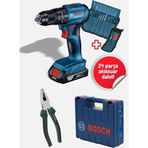 Bosch GSB 185-LI Tek Akülü Kömürsüz Darbeli Vidalama Şarjlı Matkap+25 Parça Aksesuar Seti