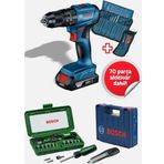 Bosch GSB 185-LI Tek Akülü Kömürsüz Darbeli Vidalama Şarjlı Matkap+70 Parça Aksesuar