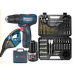 Bosch Gsr 120 Li 2 Ah Tek Akülü Vidalama + Bosch Gas 12 Şarjlı Araç Süpürgesi + Bosch 103 Parça Uç Seti
