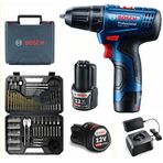 Bosch Gsr 120 Li Darbesiz 2 Ah Çift Akülü Vidalama ve Bosch V-Line 103 Parça Uç Seti