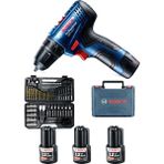 Bosch Gsr 120 Li Darbesiz 3×2 Ah Akülü Vidalama ve Bosch V-Line 103 Parça Uç Seti