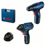 Bosch GSR 120-LI - GDR 120-LI - 2x2.0 AH Çift Akülü Delme Vidalama Makinesi Seti