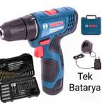 Bosch Gsr 120 Lı (Tek Batarya) ve Bosch V-Line 103 Parça Vidalama Uçu Seti