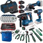 Bosch GSR 18V-45 + GWS 18V-8 + GBH 18V-22 3x18V 4.0Ah Akülü Kombo Kit + 66 Parça El Aleti Seti + Termos Çantalı