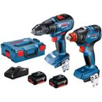 Bosch GSR 18V-50 Akülü Vidalama + GDX 18V-200 Akülü Somun Sıkma + 2x5.0 Ah Akü + Akü Şarjı + L-Boxx Set