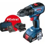 Bosch GSR 18V-50 Darbesiz Vidalama Makinesi 2x2 Ah Li-on Akü + 43 Parça Set + Alet Çantası Hafif ve Taşınabilir Tasarım