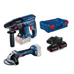 Bosch GSR18V-50 + GBH 180 + GWS 180 2xGBA Delici ve Taşlama Seti