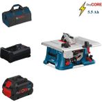 Bosch Gts 18V-216 1x5,5 Ah Procore Akülü Üstten Tablalı Gönye Kesme - Mavi - Yeşil - Sarı