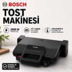 Bosch Günlük Mutfak Kullanımı Için Siyah Tost ve Izgara Makinesi, 2000 W Güç, Yağ Toplama Haznesi ve Ayarlanabilir Yükseklik Desteğiyle Işlevsel ve Günlük Mutfak Kullanımına Uygun Pratik Çözüm
