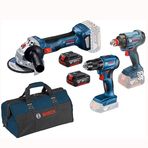 Bosch GWS 180-LI+GSR 18 V-50 1x2.0.1x5.0 Ah Akülü Avuç Taşlama Makinesi