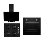 Bosch HBF010BA1T - S2140 - D003 Siyah Ankastre Set