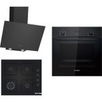 Bosch HBF512BB1T - POP6C6P30O - DWK64PJ60T Siyah 3'lü Ankastre Set