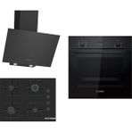 Bosch HBF512BB1T - POP7C6P30O - DWK64PJ60T Siyah 3'lü Ankastre Set