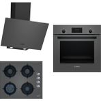 Bosch HBF512BH1T - POP6C9O10O - DWK64PJ70T Gri 3'lü Ankastre Set