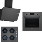 Bosch HBF512BH1T - POP6C9O10O - DWK66PJ70T Gri 3'lü Ankastre Set