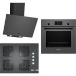 Bosch HBF512BH1T - POP7C9O12O - DWK64PJ70T Gri 3'lü Ankastre Set