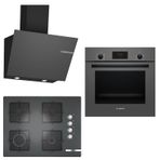 Bosch HBF512BH1T - POP7C9O12O - DWK66PJ70T Gri 3'lü Ankastre Set