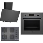 Bosch HBF512BH1T - POP7C9P30O - DWK64PJ70T Gri 3'lü Ankastre Set