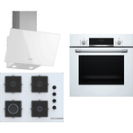Bosch HBF512BW1T - POP7C2P30O - DWK63PJ20T Beyaz 3'lü Ankastre Set
