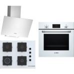 Bosch HBF512BW1T - POP7C2P30O - DWK64PJ20T Beyaz 3'lü Ankastre Set