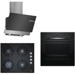 Bosch HBF514BB0T - POP6C6O10O - DWK65AD60R Siyah 3'lü Ankastre Set