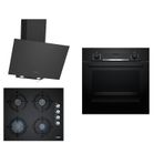 Bosch HBF514BB1T - POP6C6O10O - DWK64PJ60T Siyah 3'lü Ankastre Set