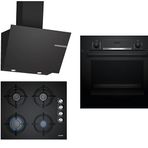 Bosch HBF514BB1T - POP6C6O10O - DWK66PJ60T Siyah 3'lü Ankastre Set