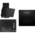Bosch HBF514BB1T - POP7C6O12O - DWK63PJ60T Siyah 3'lü Ankastre Set