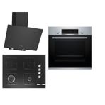 Bosch HBF514BS1T - POP7C6O12O - DWK64PJ60T Siyah 3'lü Ankastre Set