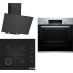 Bosch HBF514BS1T - POP7C6P30O - DWK64PJ60T Siyah 3'lü Ankastre Set