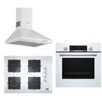 Bosch HBF514BW0T - POP7C2O12O - DWP64CC20T 3'lü Beyaz Ankastre Set