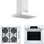 Bosch HBF514BW1T - DWB67BK20T - POP6C2O90O Beyaz 3'lü Ankastre Set