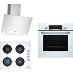 Bosch HBF514BW1T - POP6C2O10O - DWK64PJ20T Beyaz İnci 3'lü Ankastre Set