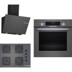 Bosch HBF534EH3T - POP7C9P30O - DWK66PJ70T Gri 3'lü Ankastre Set