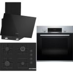 Bosch HBF534ES3T - POP7C6P30O - DWK63PJ60T Siyah 3'lü Ankastre Set