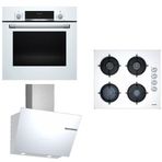 Bosch HBF534EW3T - POP6C2O10O - DWK66PJ20T Lux Beyaz 3'lü Ankastre Set