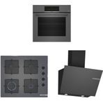 Bosch HBJ559EH6T - POP6C9P30O - DWK66PJ70T Gri 3'lü Ankastre Set