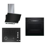 Bosch HIF534EB0T - POP7C6O12O - DWK065G60T Siyah Ankastre Set