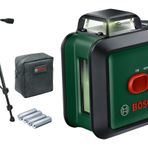 Bosch Home & Garden UniversalLevel 360 Çapraz Çizgi Lazeri (24m Çalışma Alanı,360° Yatay Çizgi ile Hizalama, +- 0,4 mm Hassasiyet,4 sn. Nivelman Süresi, 4xAA Pil,1,5 mm Alüminyum Sehpa,Koruma Çantası)